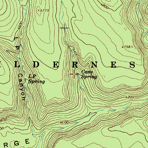 Topographic Map of Cane Spring, AZ