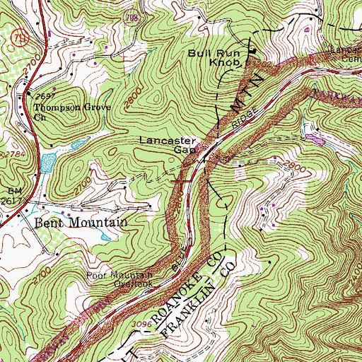 Topographic Map of Shilling Cemetery, VA
