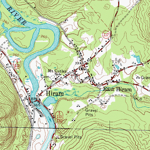 Topographic Map of Village Cemetery, ME