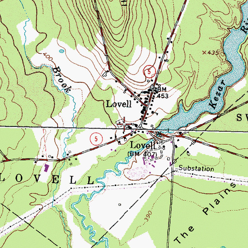 Topographic Map of Village Cemetery, ME