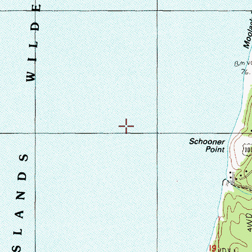 Topographic Map of Schooner Rocks, OR