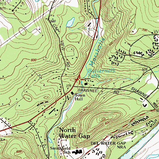 Topographic Map of Candle Creek, PA