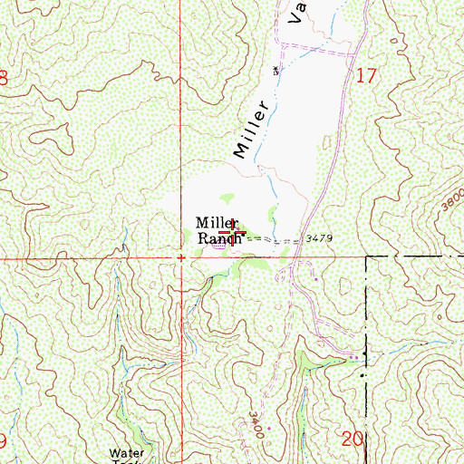 Topographic Map of Miller Ranch, CA
