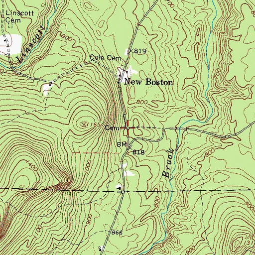 Topographic Map of Walker Rounds Cemetery, ME