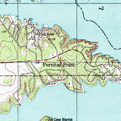Topographic Map of Pernitas Point, TX
