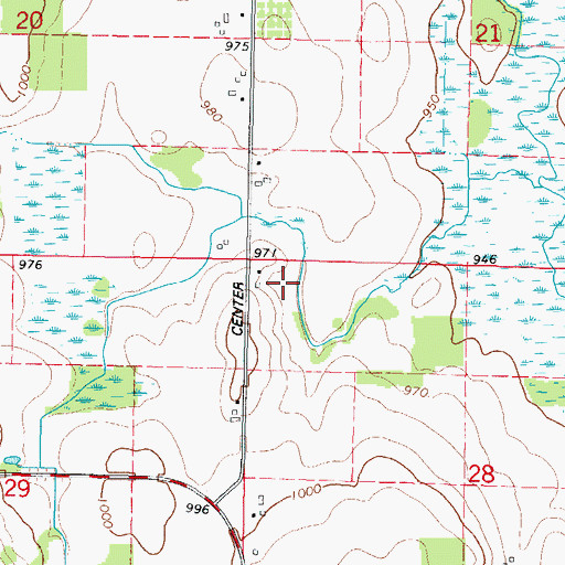 Topographic Map of Beldo Farms, WI