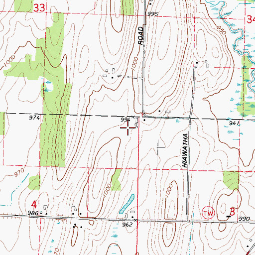 Topographic Map of Leemar Farms, WI
