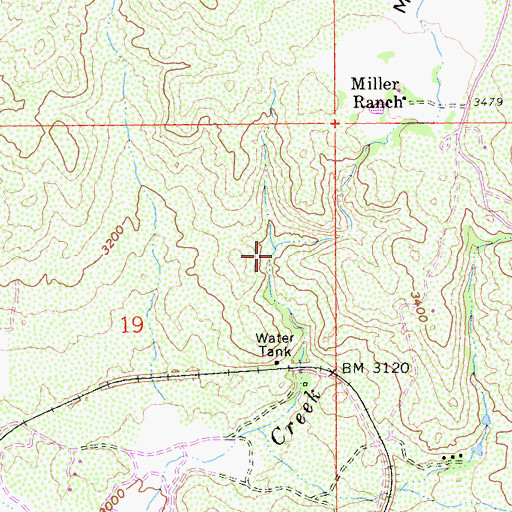 Topographic Map of Miller Valley, CA