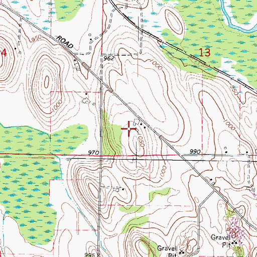 Topographic Map of Adelmeyer Farms, WI