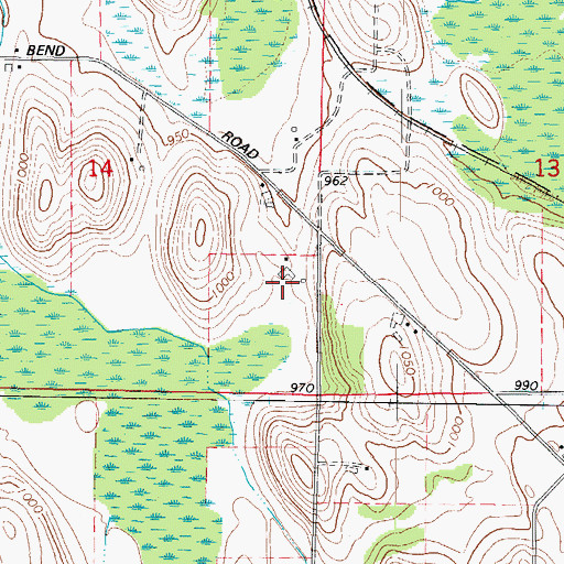 Topographic Map of Centery Farms, WI
