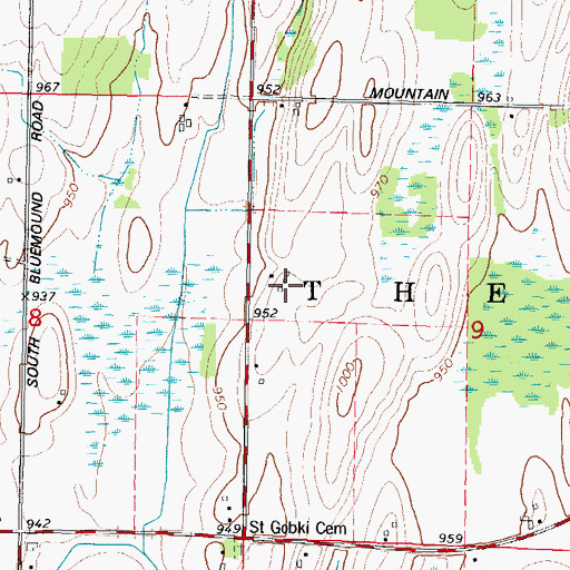 Topographic Map of Gusty Winds Farm, WI