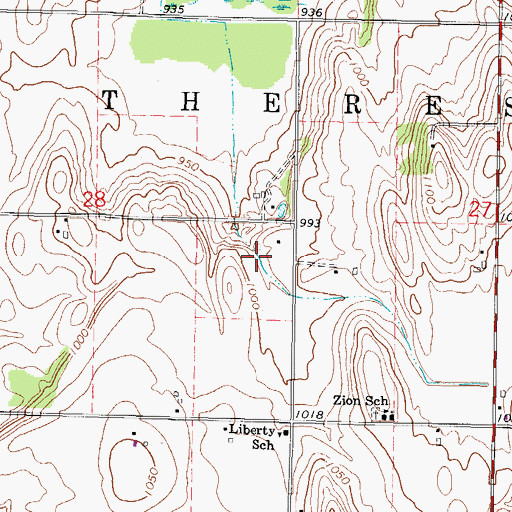 Topographic Map of Rock Springs Dairy Farm, WI