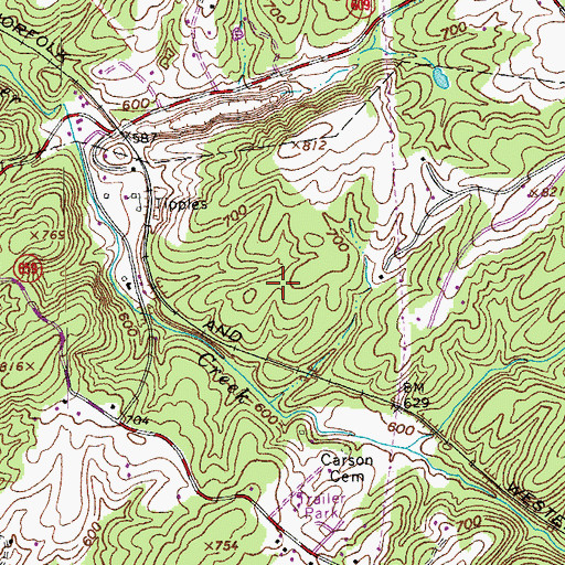 Topographic Map of Mount Athos Quarry, VA