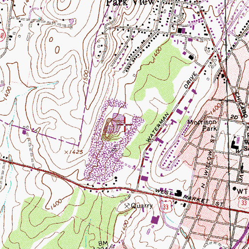 Topographic Map of Frazier Quarry, VA