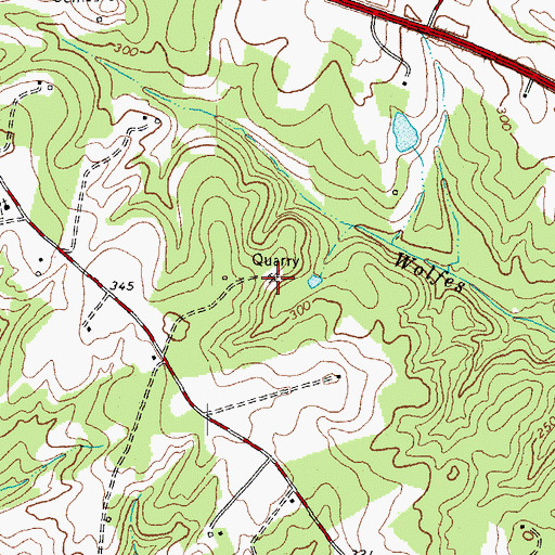 Topographic Map of Morefield Mine, VA