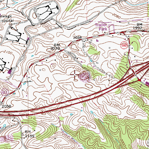 Topographic Map of Holston River Quarries, VA