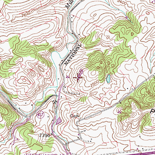 Topographic Map of Rural Retreat Quarry, VA