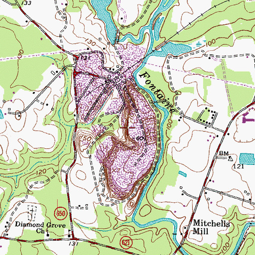Topographic Map of Skippers Quarry, VA