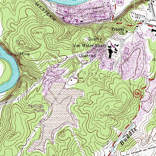 Topographic Map of Austinville Quarry, VA