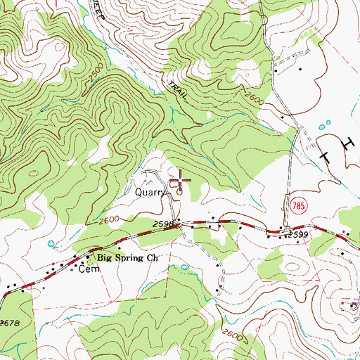 Topographic Map of Grayson Quarry, VA