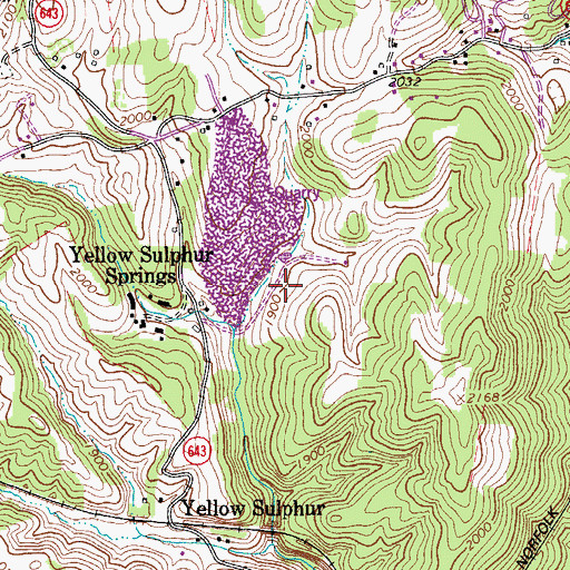 Topographic Map of Blacksburg Quarry, VA