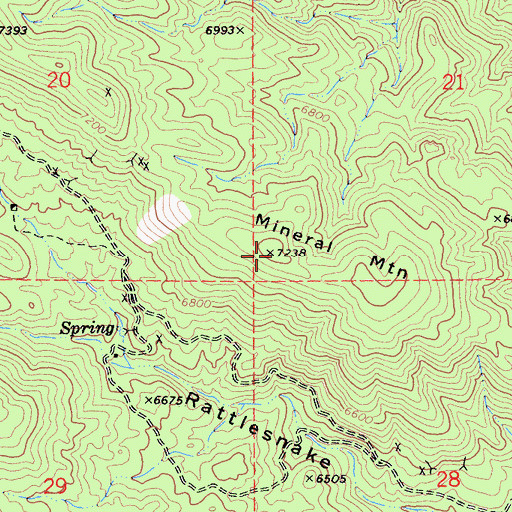 Topographic Map of Mineral Mountain, CA