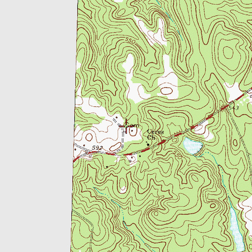 Topographic Map of Bowen Family Cemetery, GA