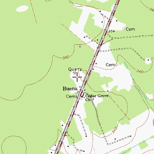 Topographic Map of Aston Quarry, VA