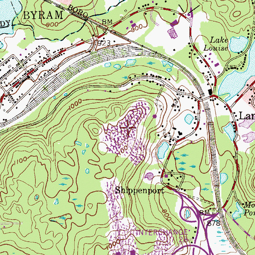 Topographic Map of Landing Quarry, NJ