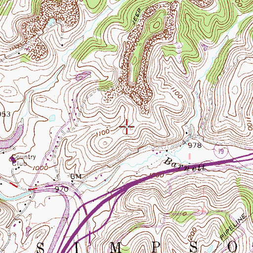 Topographic Map of Cinemark 10 Bridgeport, WV
