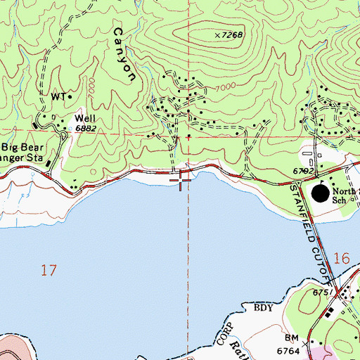 Topographic Map of Minnelusa Canyon, CA