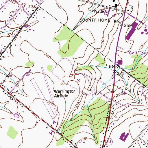 Topographic Map of Warrington Quarry, PA