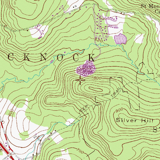 Topographic Map of Silver Hill Quarry, PA