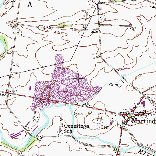 Topographic Map of Burkholder Quarry, PA