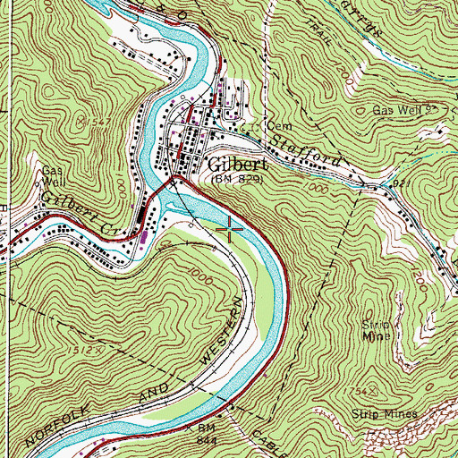 Topographic Map of Larry Joe Harless Theater, WV