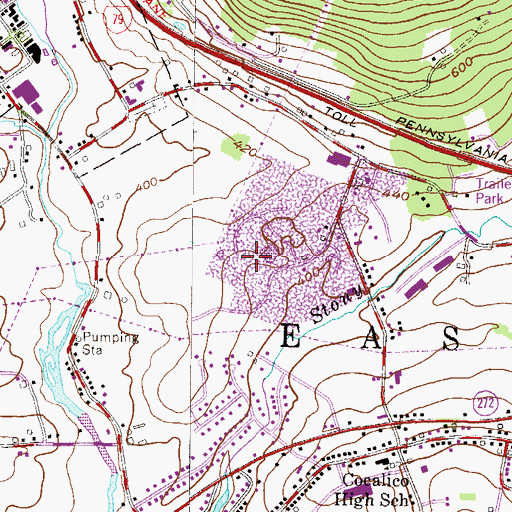 Topographic Map of Kurtz Quarry, PA