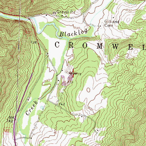 Topographic Map of Orbisonia Quarry, PA