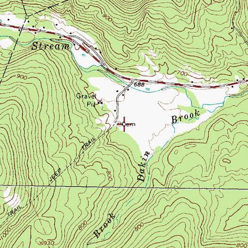 Topographic Map of Adams Richardson Cemetery, ME