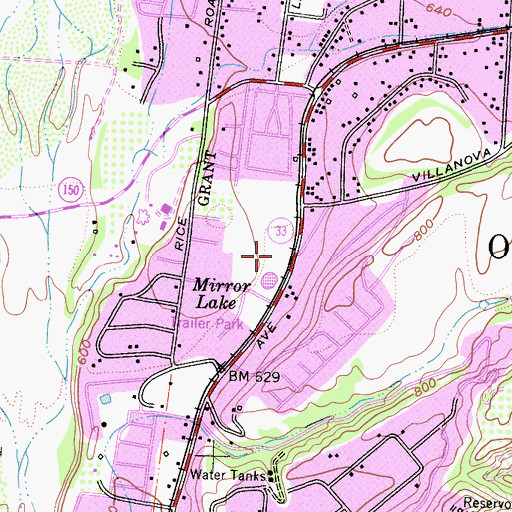 Topographic Map of Mirror Lake, CA
