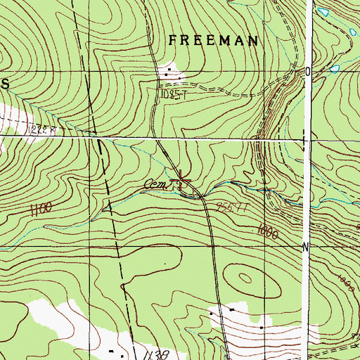 Topographic Map of Brackley Cemetery, ME