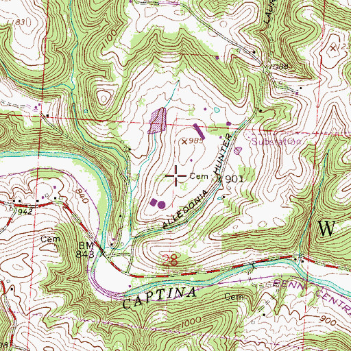 Topographic Map of Powhatan Number 6 Mine, OH