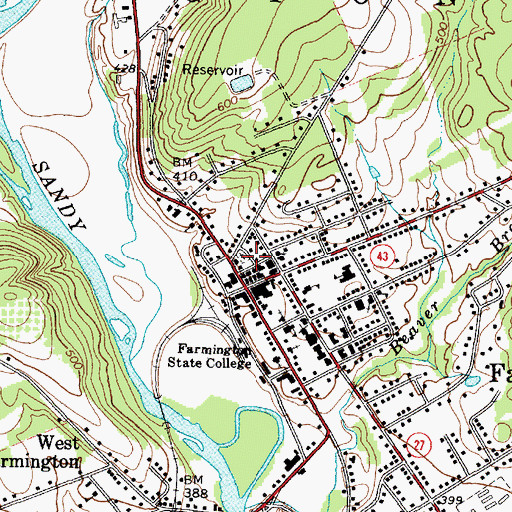 Topographic Map of Center Burying Ground, ME