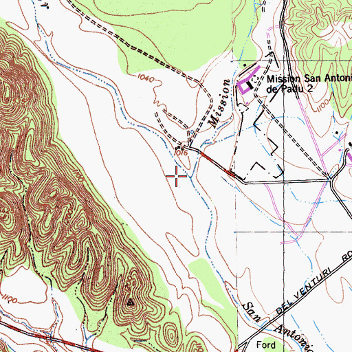 Topographic Map of Mission Creek, CA