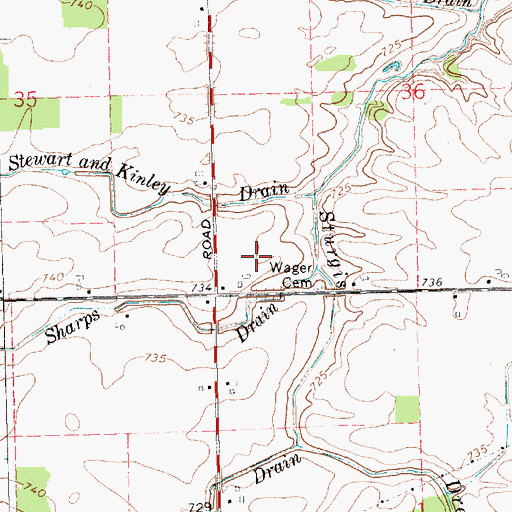 Topographic Map of T and H Dairy, MI