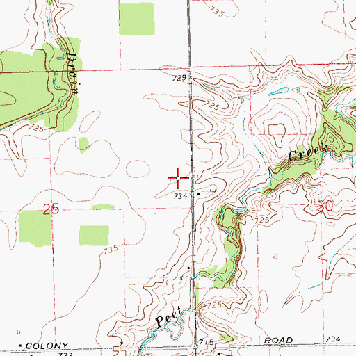 Topographic Map of Piggott Farms, MI