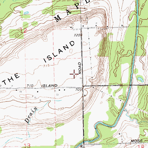 Topographic Map of Rocky Island Farm, MI