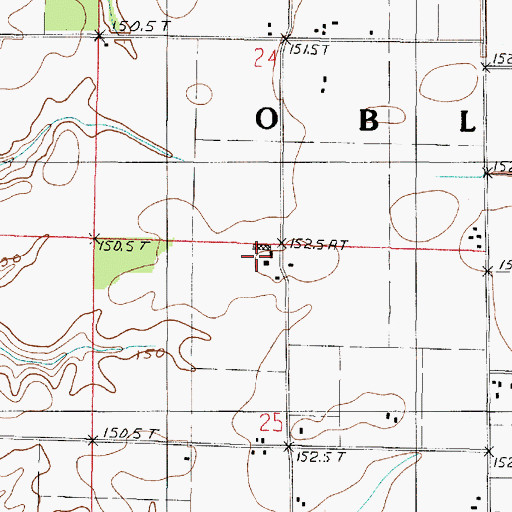 Topographic Map of Meese Farms, IL