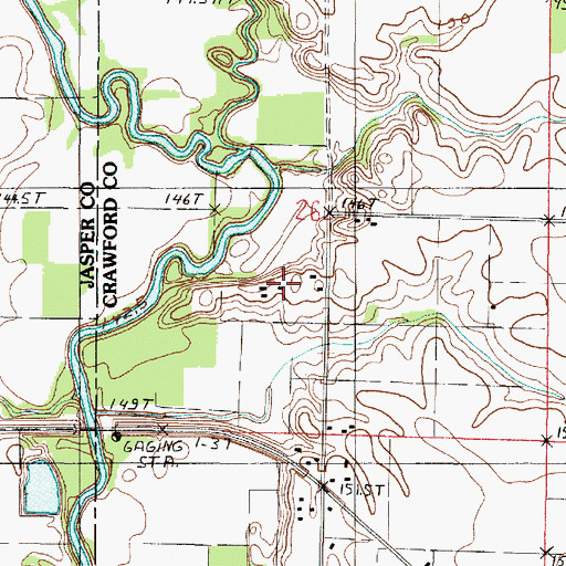 Topographic Map of Newbold Farms, IL