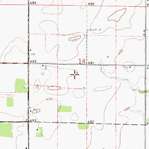 Topographic Map of Green Meadow Acres, IL