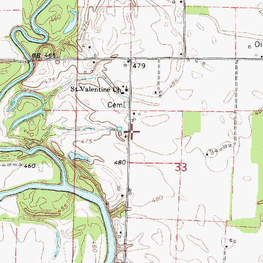 Topographic Map of Kraus Farms, IL